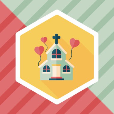 Uzun Gölge, eps10 düğün kilise düz simgesiyle