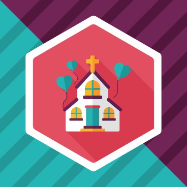 Uzun Gölge, eps10 düğün kilise düz simgesiyle