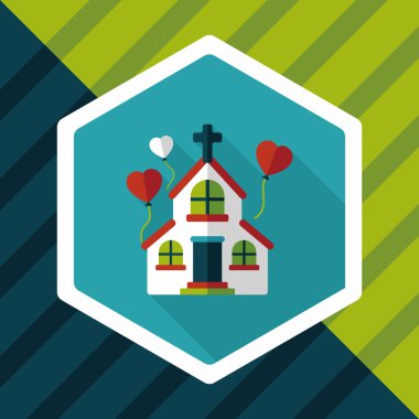 Uzun Gölge, eps10 düğün kilise düz simgesiyle