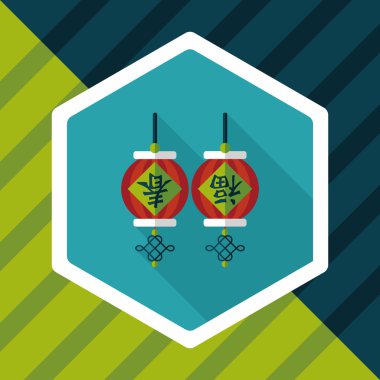 Çin yeni yılı uzun gölge, eps10, Çinli şenlik ile düz simgesi