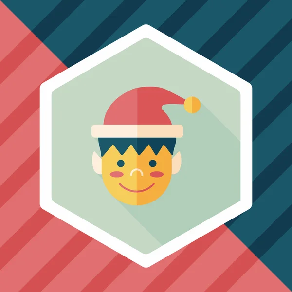 Niño de Navidad icono plano con sombra larga, eps10 — Vector de stock