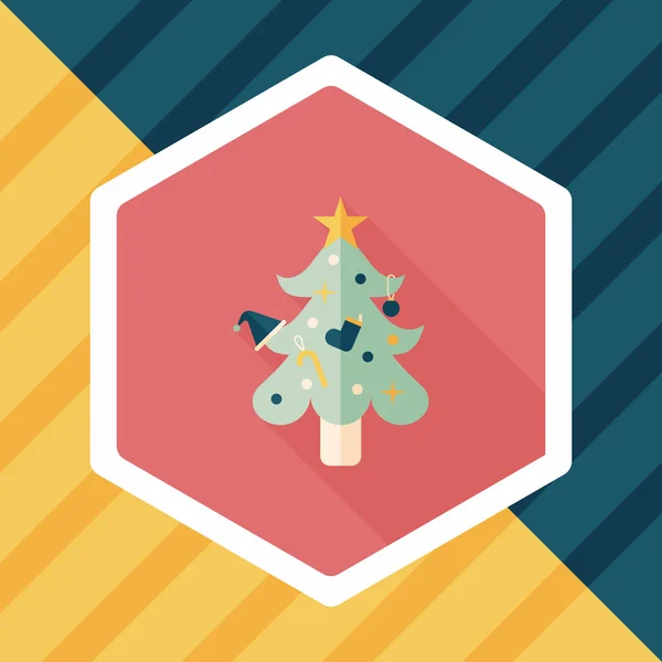 Árbol de Navidad icono plano con sombra larga, eps10 — Archivo Imágenes Vectoriales