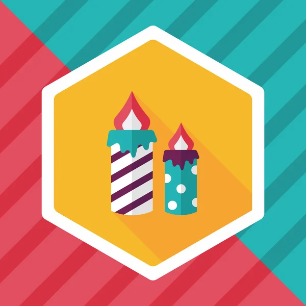 Candle flat icon with long shadow, eps10 — стоковый вектор
