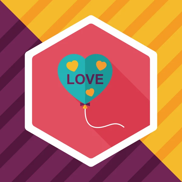 Ballons d'amour icône plate avec ombre longue, eps10 — Image vectorielle