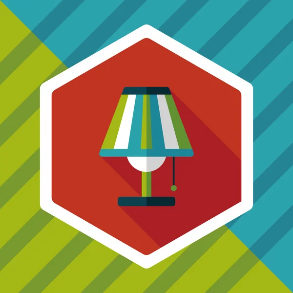 Lampe de table icône plate avec ombre longue, eps10 — Image vectorielle