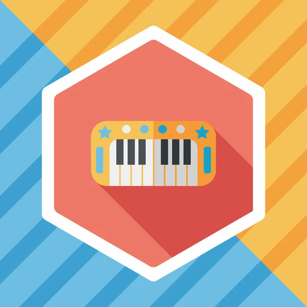 Piano icono plano con sombra larga, eps10 — Vector de stock