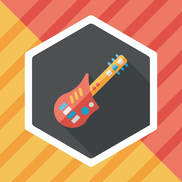Jouet de guitare icône plate avec ombre longue, eps10 — Image vectorielle