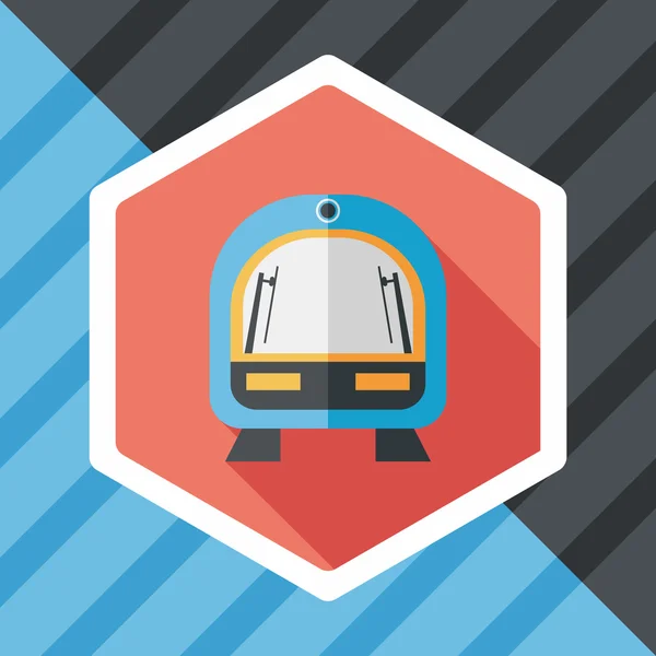 Speed train flat icon with long shadow, eps10 — стоковый вектор