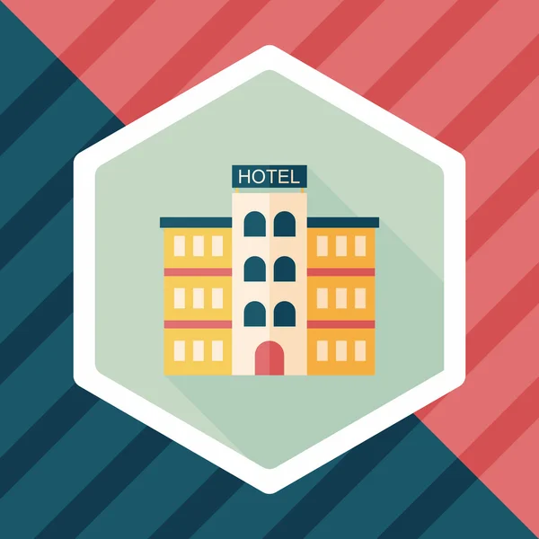 Hotel flat icon with long shadow, eps10 — стоковый вектор