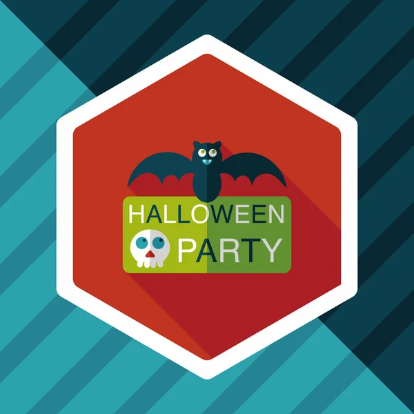 Halloween strany znamení ploché ikony s dlouhý stín, eps10 — Stockový vektor