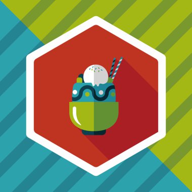 Uzun Gölge, eps10 dondurma düz simgesiyle