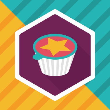 kahve-mate uzun gölge, eps10 düz simgesiyle