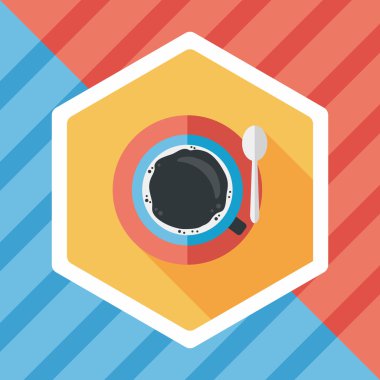 siyah kahve uzun gölge, eps10 düz simgesiyle