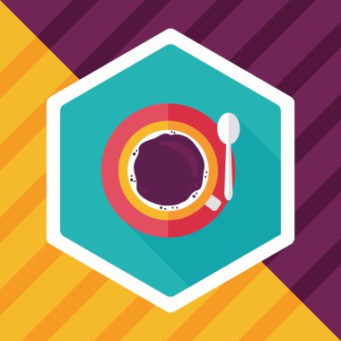 siyah kahve uzun gölge, eps10 düz simgesiyle