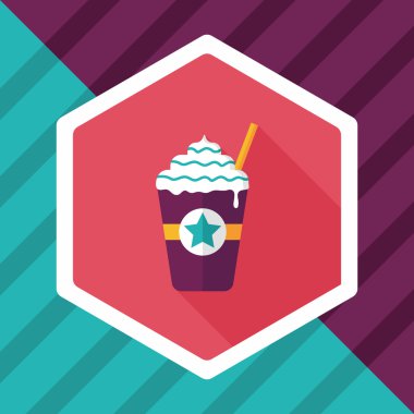 Uzun Gölge, eps10 ile frappucino düz simgesi