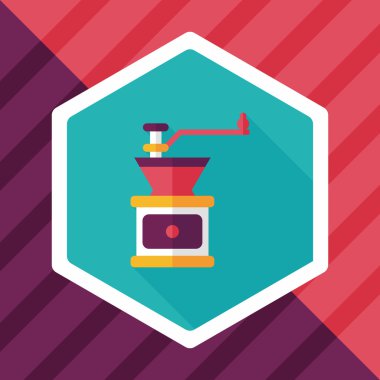 Uzungölgeli kahve makinesi düz simgesi, eps10