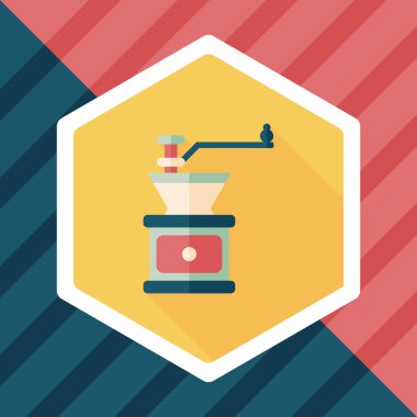 Uzungölgeli kahve makinesi düz simgesi, eps10