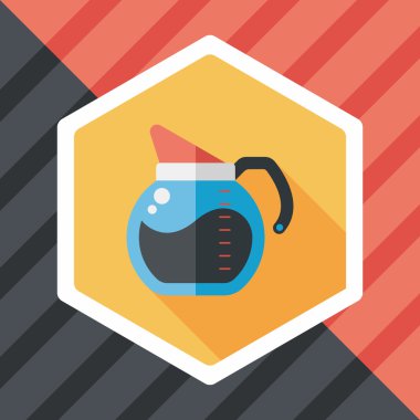 Uzun Gölge, eps10 ile kahve su ısıtıcısı düz simgesi