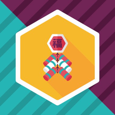 Çin yeni yılı düz simgesi, eps10, Çince festival couplets zekâ