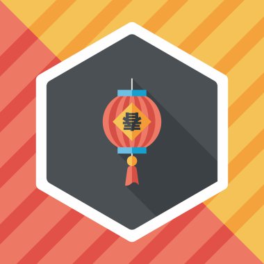 Çin yeni yılı uzun gölge, eps10, Çinli şenlik ile düz simgesi