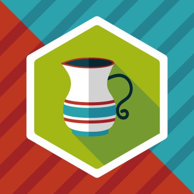 Uzun Gölge, eps10 ile çay potu düz simgesi