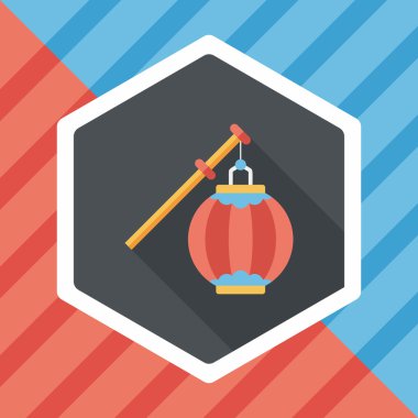 Çin yeni yılı uzun gölge, eps10, Çinli bir dekor ile düz simgesi