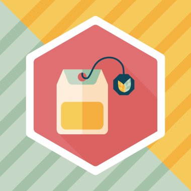 teabag uzun gölge, eps10 düz simgesiyle