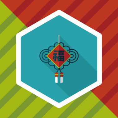 Uzun Gölge, eps10, şanslı Çince Çin yeni yılı düz simgesi