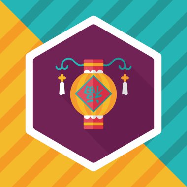 Çin yeni yılı uzun gölge, eps10, Çinli şenlik ile düz simgesi