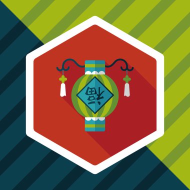 Çin yeni yılı uzun gölge, eps10, Çinli şenlik ile düz simgesi