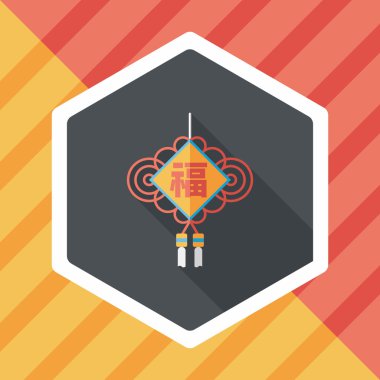 Uzun Gölge, eps10, şanslı Çince Çin yeni yılı düz simgesi