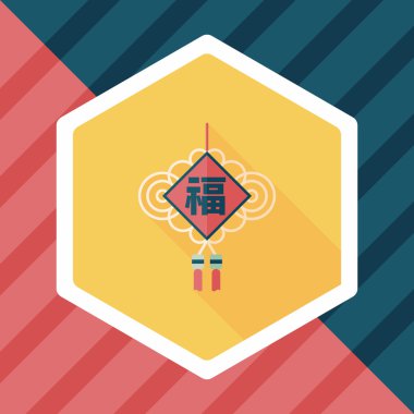 Uzun Gölge, eps10, şanslı Çince Çin yeni yılı düz simgesi