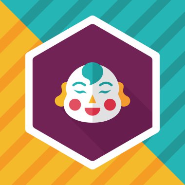 Çin yeni yılı uzun gölge, eps10, Maitreya bez bebek ile düz simgesi