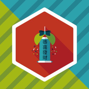 Uzun Gölge, eps10, düz simgesiyle Çin yeni yılı kutlamak Aralık