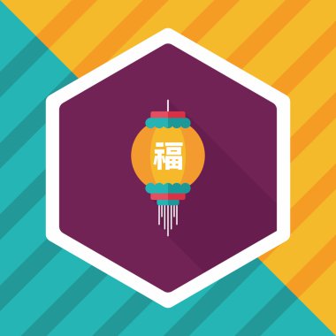 Çin yeni yılı uzun gölge, eps10, Çinli şenlik ile düz simgesi