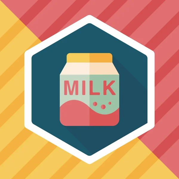 Milk package flat icon with long shadow,eps10 — Stock Vector