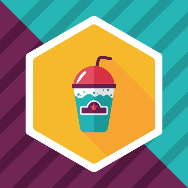 Frappucino flat icon with long shadow, eps10 — стоковый вектор