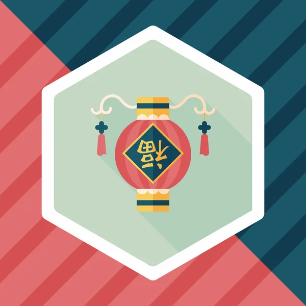 Chinees Nieuwjaar platte pictogram met lange schaduw, eps10, chinese festi — Stockvector