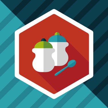 Uzun Gölge, eps10 ile mutfak eşyaları biber şişe düz simgesi