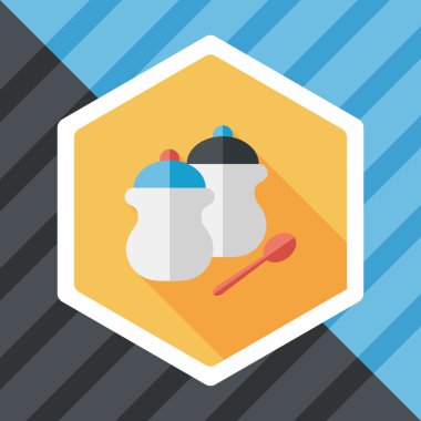 Uzun Gölge, eps10 ile mutfak eşyaları biber şişe düz simgesi