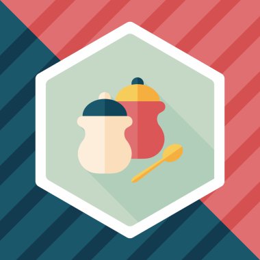 Uzun Gölge, eps10 ile mutfak eşyaları biber şişe düz simgesi