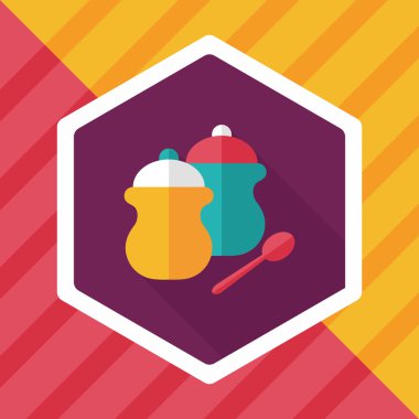 Uzun Gölge, eps10 ile mutfak eşyaları biber şişe düz simgesi