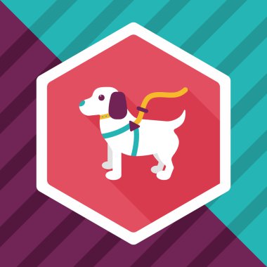 Uzun Gölge, eps10 ile evde beslenen hayvan köpek düz simgesi