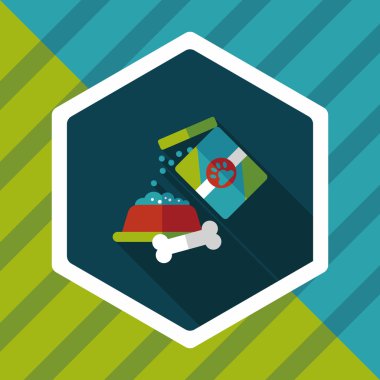 Uzun Gölge, eps10 ile evde beslenen hayvan köpek gıda düz simgesi