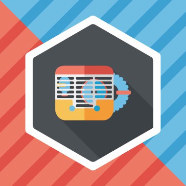 Evde beslenen hayvan fare kafesi düz simgesi ile uzun gölge, eps10