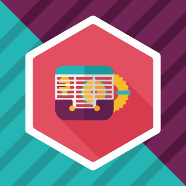 Evde beslenen hayvan fare kafesi düz simgesi ile uzun gölge, eps10