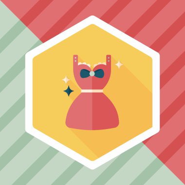 Uzun gölgeli düz elbise ikonu, eps10