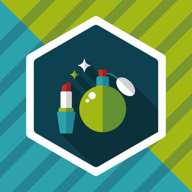 parfüm ve ruj düz simgesi uzun gölge, eps10 ile alışveriş