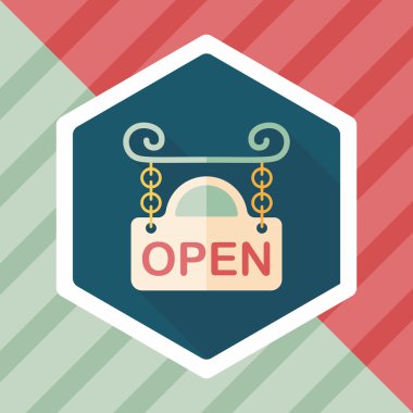 Uzun Gölge, eps10 ile alışveriş mağazası işareti düz simgesi