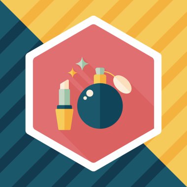 parfüm ve ruj düz simgesi uzun gölge, eps10 ile alışveriş